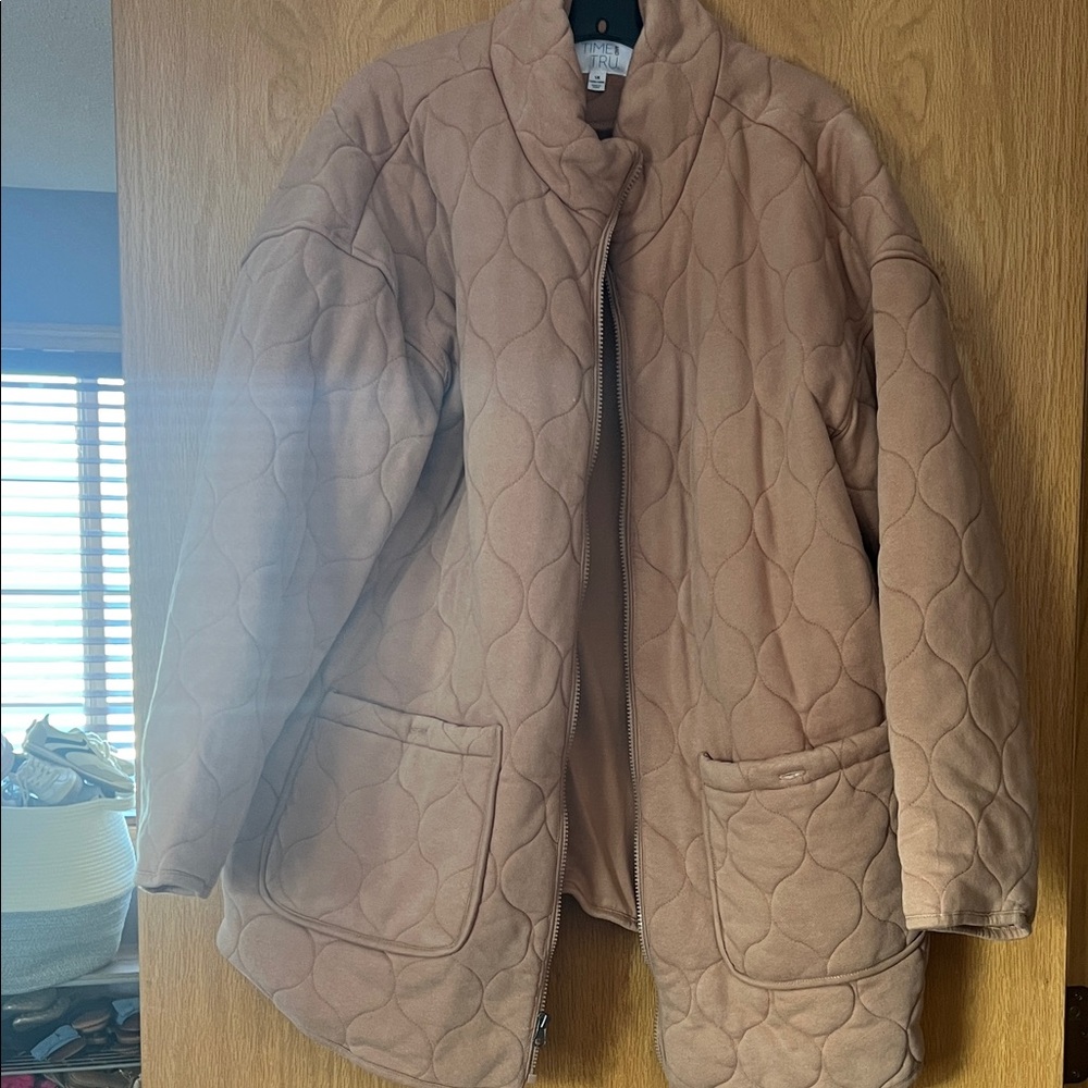 Time and Tru Quilted Beige Puffer Jacket